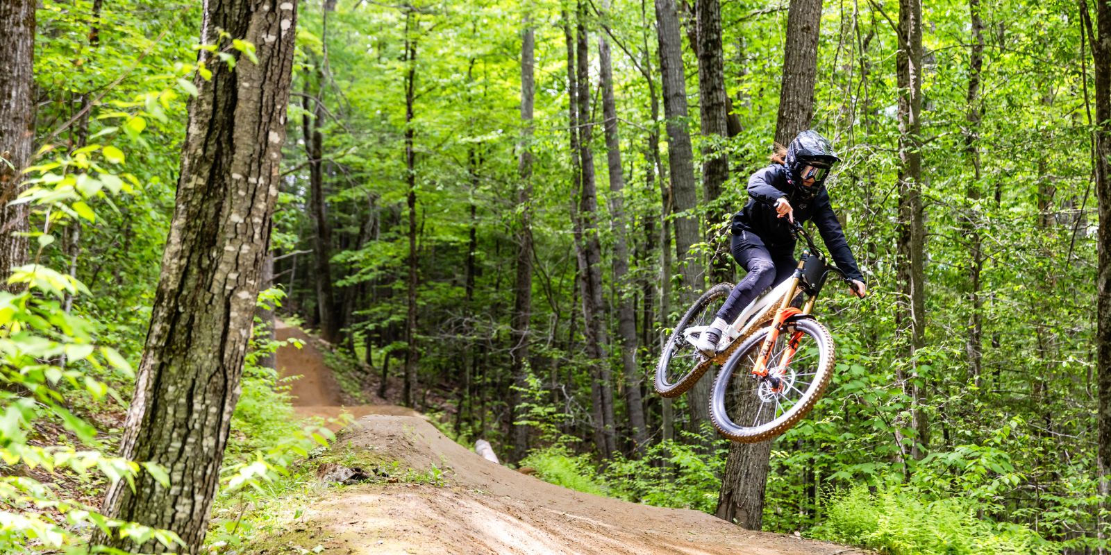 Riding at Thunder Mountain Bike Park