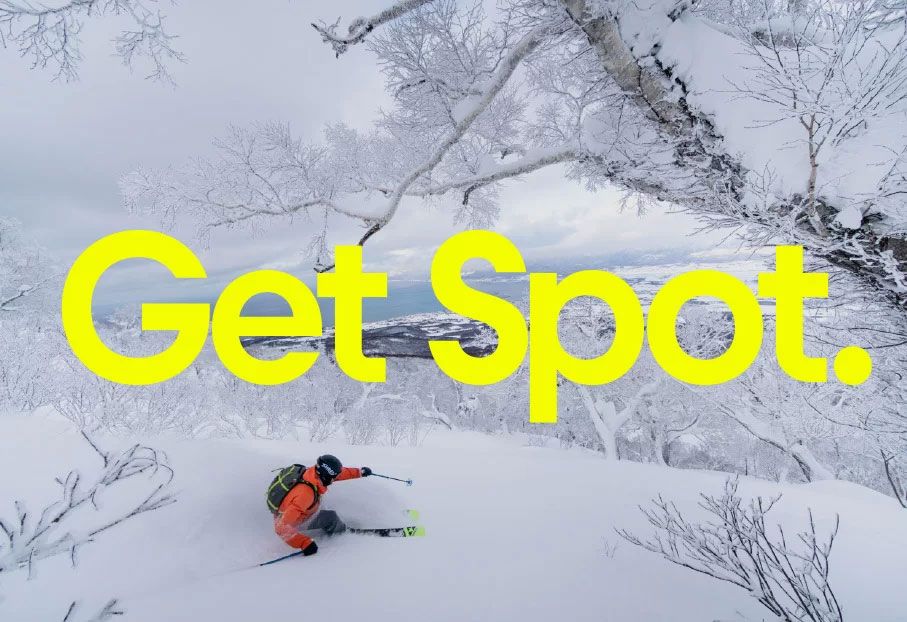 Skier feeling confident because they purchased Spot Insurace