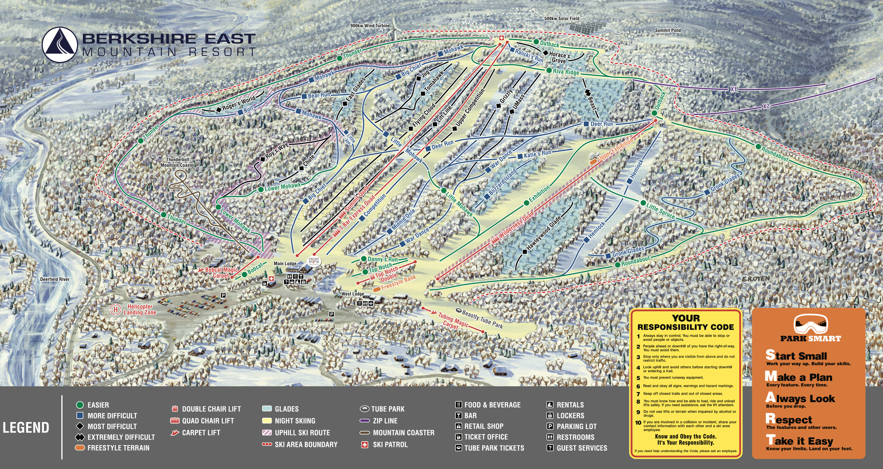 Berkshire East Mountain Resort Winter Trail Map 24/25